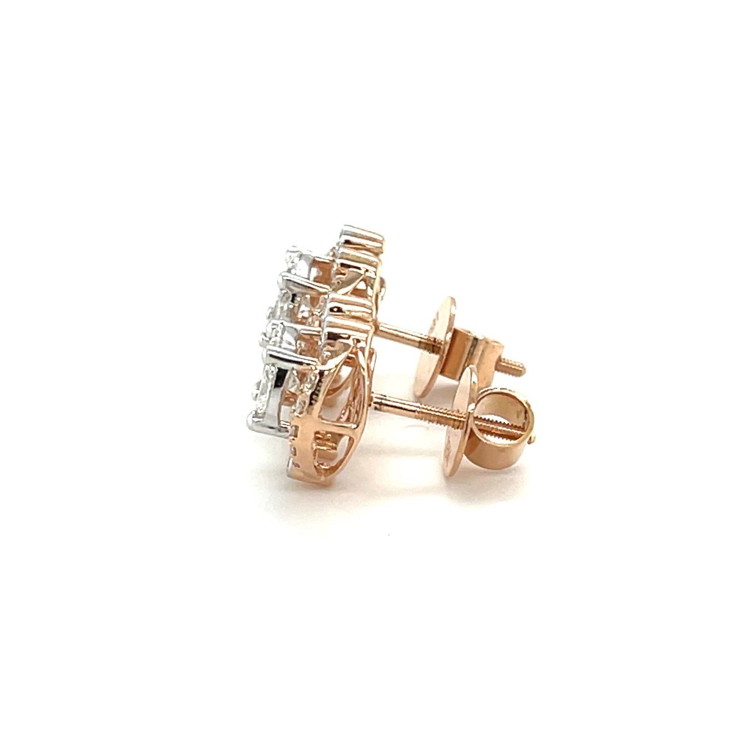Exquisite Radiant Cluster Diamond Halo Stud Earrings